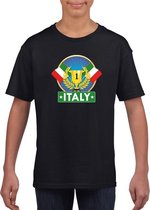 Zwart Italie supporter kampioen shirt kinderen 158/164