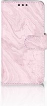 Microsoft Lumia 650 Wallet Book Case Hoesje Marble Pink