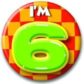 Verjaardags button I am 6