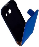 Lederen Blauw Samsung Galaxy Ace Style Flip case case Telefoonhoesje