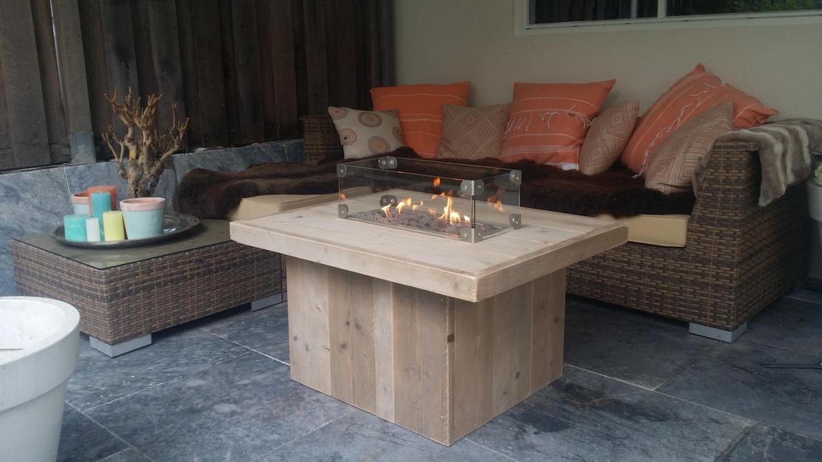 Vuurtafel Tree Gebruikt Steigerhout 80x100x50