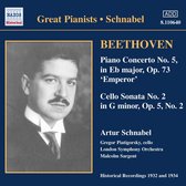 Beethoven: Piano Concerto No 5, Cello Sonata Op 5 / Schnabel, Piatigorsky, Sargent et al