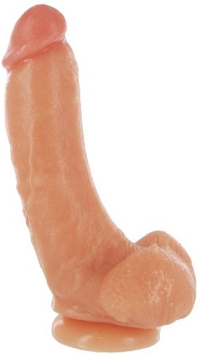 Dildo Fantasy Pleasure - Realistische dildo met zuignap - Beige - 23 cm lang - Met ballen - Cimejo®