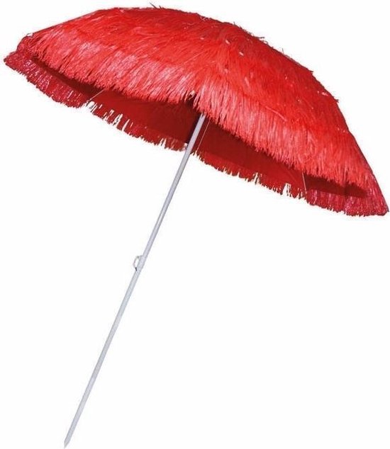 Rieten strand parasol rood