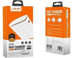 LDNIO A1301Q Snellader/ oplader met OplaadKabel met 1 Meter Micro USB Kabel geschikt voor o.a Samsung Galaxy S2 S3 S4 S5 S6 S7 Mini Edge
