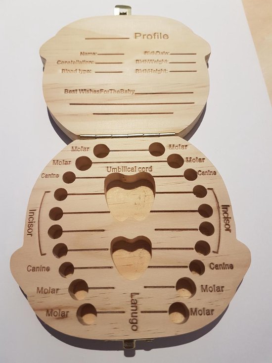 Melktanden bewaardoosje van hout voor jongen / meisje van Creatiee — afbeelding 3