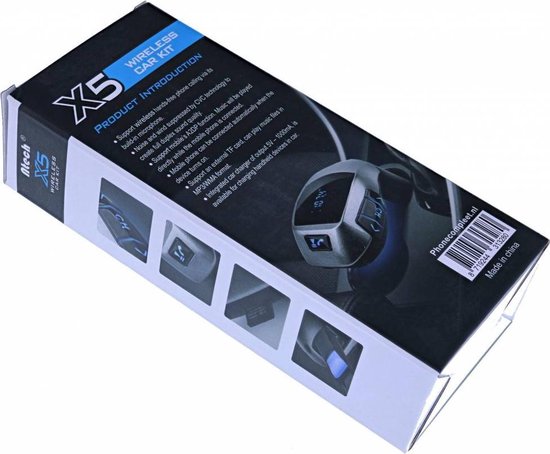 Ntech - X5 MP3 Bluetooth Adapter / Wireless Bluetooth FM Transmitter Radio Adapter Car Kit Met USB SD Card Reader en Calling Remote Control - Merkloos