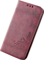 Imitatieleren book case telefoonhoesje voor iPhone 7 / iPhone 8 – Bordeaux