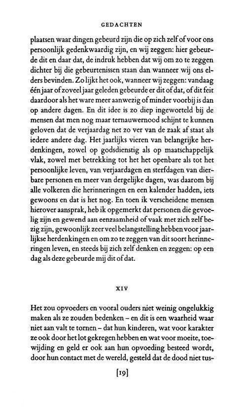 Tekstpagina met Giacomo Leopardi's Gedachten, drukpagina 14.