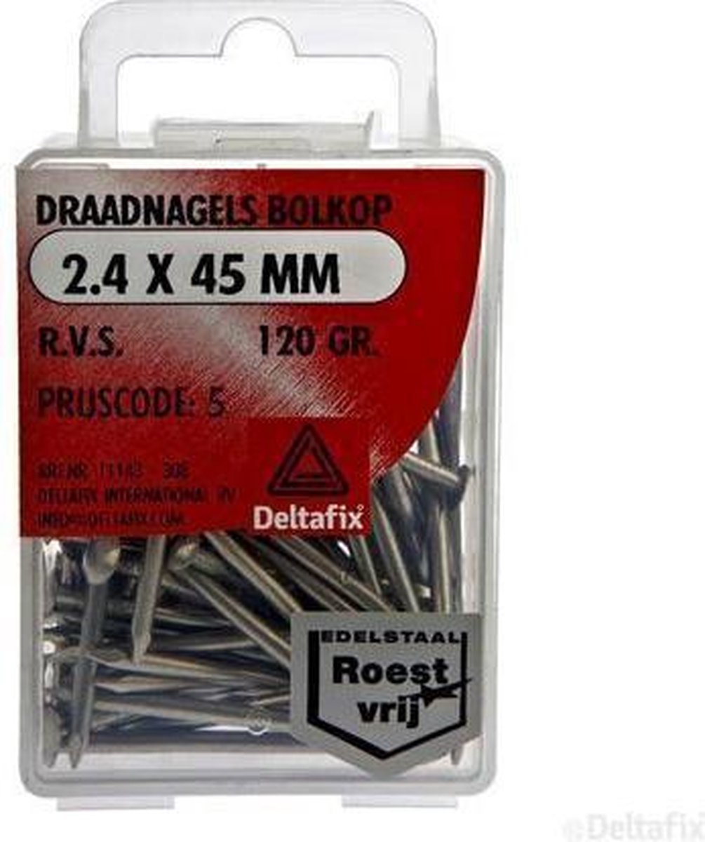 Draadnagels bolkop 2,4 x 45 mm rvs 120 gr