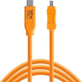 TetherPro USBC to 2.0 MiniB 8Pin 4.6m Oranje