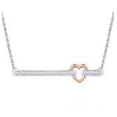 Fate Jewellery FJ449 Ketting - Eternal Love Collection - Love Bar - 925 Zilver - 45cm + 5cm