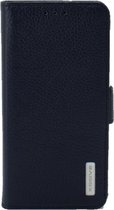 Premium Hoesje voor Samsung Galaxy S7 G930 - Book Case -  Ruw Leer Leren Lederen - geschikt voor pasjes -  Zwart