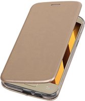 Slim Folio Case - Book Case Telefoonhoesje - Folio Flip Hoesje - Geschikt voor Samsung Galaxy A7 2017 A720F - Goud