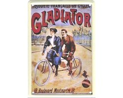 Omslag van Gladiator Fietsen - Metalen reclamebord - Wandbordje - 10x15 cm