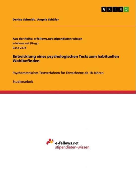 Entwicklung eines psychologischen Tests zum habituellen Wohl ... - cover