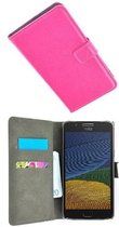 Motorola Moto G5 Hoesje P Wallet Bookcase Roze