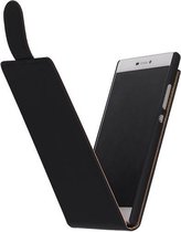 Zwart Effen Classic Flip case hoesje voor Samsung Galaxy Note 2 N7100