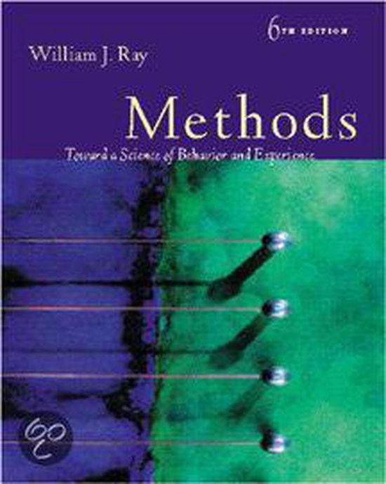 Methods Toward a Science of Behavior and Experience - cover