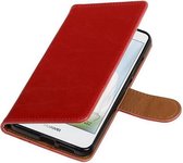 Zakelijke Book Case Telefoonhoesje Geschikt voor de Huawei Nova Plus - Portemonnee Hoesje - Pasjeshouder Wallet Case - Rood