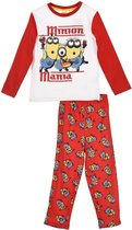 Minions - 2-delige Pyjama-set - Model "Minions Mania" - Rood / Wit - 116 cm - 6 jaar