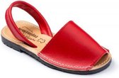 Menorquina-spaanse-sandalen-avarca-kinder-rood-basis-maat 28
