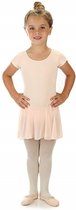 Elowel Beige  Meisjes Gymnastiek/Turnpakje met rok en Korte mouwen 104-116