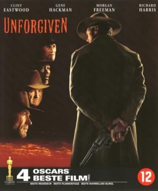 Blu-ray hoes: 'Unforgiven' met Clint Eastwood die met de rug naar de kijker staat, een pistool in zijn handen.