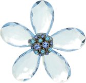 Blauwe bloemen broche (groot en zwaar)