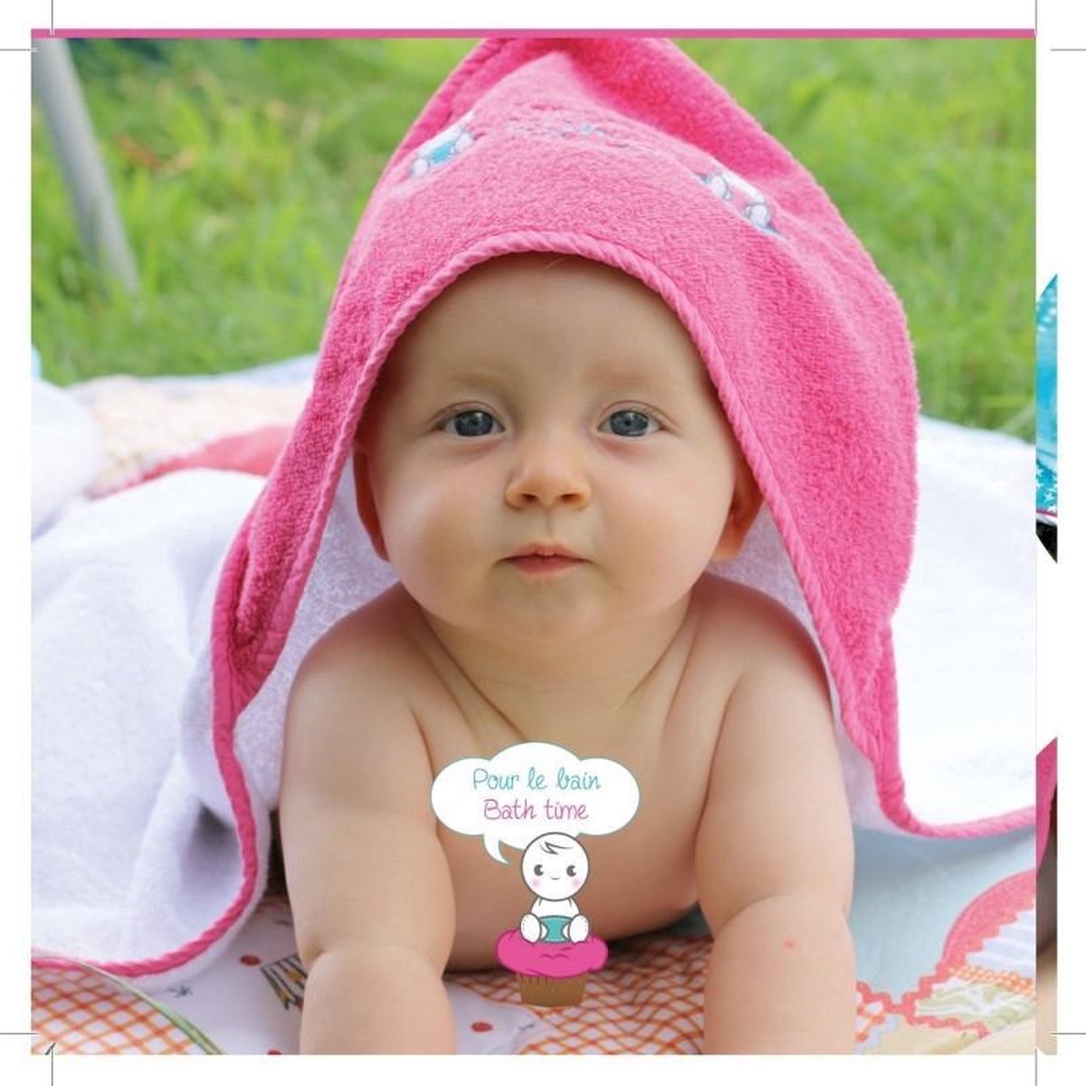Goedkoopste Cupcake Babies Babybadje, Roze Badje/ Roze Badcape En Blauw Badeendje