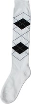 Excellent Kniekous - Speciaal gemaakt voor de ruiter - Sterk, elastisch en comfortabel - Extra binnenbekleding voor tenen, hiel en bal - Wit/Zwart geblokt - Maat 43-46