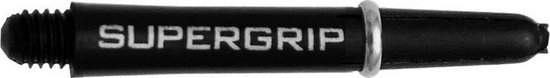 Afbeelding van het spel Harrows darts Supergrip shaft zwart zilver short 2ba 3 stuks