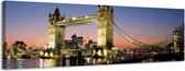 Tower Bridge - Canvas Schilderij Panorama 118 x 36 cm