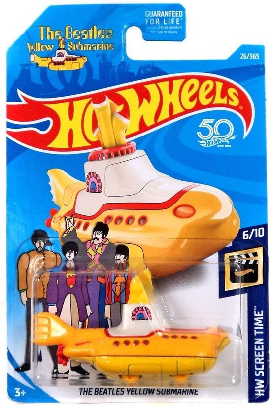 Hot Wheels The Beatles Voertuigen Yellow Submarine 7 Cm