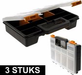 3x Opberg/sorteer boxen met 8 vakken 29 cm - Opbergboxen - Opbergen/opruimen - Sorteerdozen