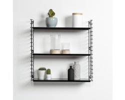 Tomado - Wandrek - Zwart - Boekenrek - 70x21x68cm - Uitbreidbaar