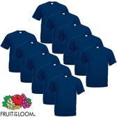 10 X Fruit of the Loom Grote maat Value Weight T-shirt marineblauw 5XL