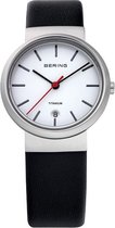 BERING 11029-404 - Horloge - Leer - Zilverkleurig - Ø 29 mm