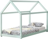 Kinderbed Netstal houten bed huisbed 90x200 cm mint groen