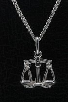 Pendentif collier en argent signe du zodiaque Balance - petit