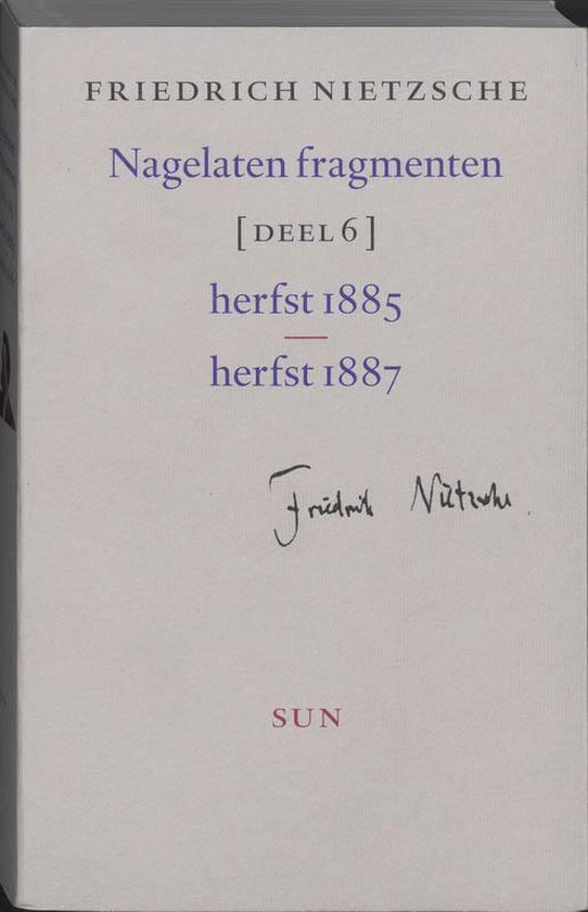 Cover van het boek 'Nagelaten fragmenten / 6 Herfst 1885 - herfst 1887 / druk 1' van Friedrich Nietzsche