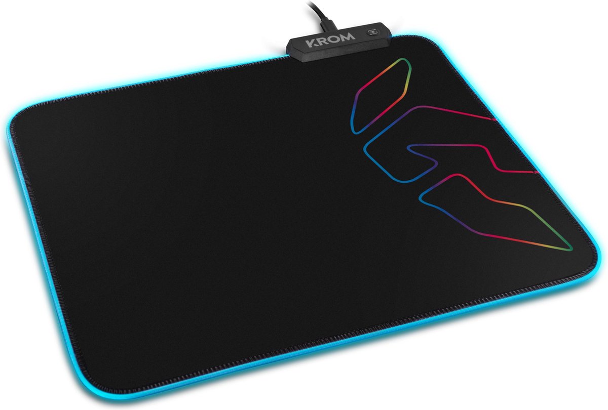 Gaming Muismat Met Ledverlichting Krom Knout RGB (32 x 27 x 0,3 cm) Zwart