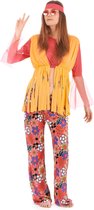 LUCIDA - Geel met roze hippie kostuum voor vrouwen - L