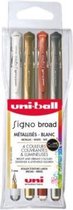 Rollerpen uni-ball signo broad 0.6mm metallic ass | Blister a 4 stuk