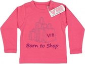 VIB shirt pink "Born to shop" 0 t/m 3 mnd