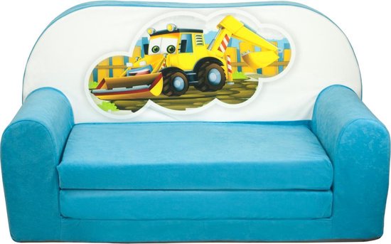 Kinder slaapbank - sofa - blauw - logeermatras - 85 x 60 - graafmachine |  bol.com