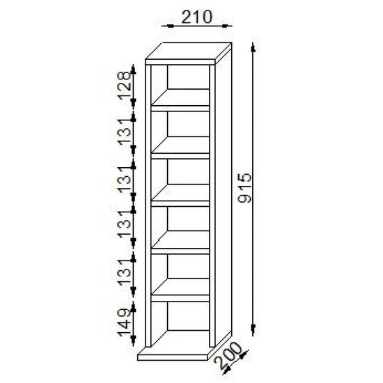 Armoire CD DVD casier de meuble Elementa (Noir)