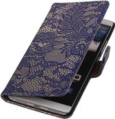 Mobieletelefoonhoesje.nl - Huawei Mate S Hoesje Bloem Bookstyle Blauw