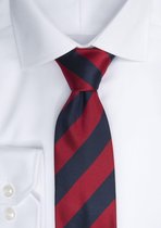 J. Harvest & Frost stropdas gestreept - 2910200 - Navy / rood