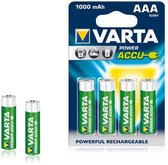 Varta Power Batterij AA, 4 pcs Nikkel Metaal Hydride 1000mAh 1.2V oplaadbare batterij/batterij